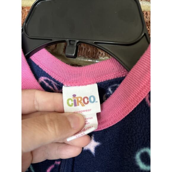 Circo Girls Footed Sleeper Pajamas Frogs Peace Blue XS 4-5 - Picture 5 of 7